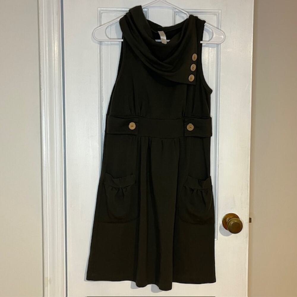 Vintage Dress Olive Green - Small